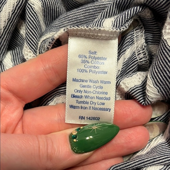 Sail to Sable STS Gray and White Striped Cotton Blend Mini Sun Dress - Picture 4 of 5